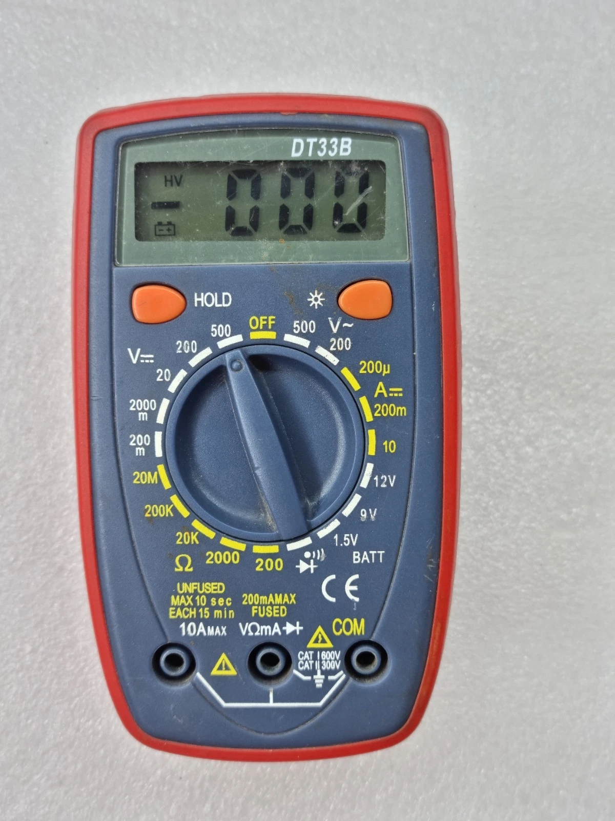 DT33B DIGITAL MULTIMETER AC/DC VOLTAGE CURRENT OHM TESTER